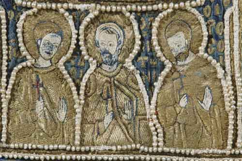 Святые Иоанн, Евстафий, Антоний, мученики Виленские. Изображения на саккосе митрополита Фотия