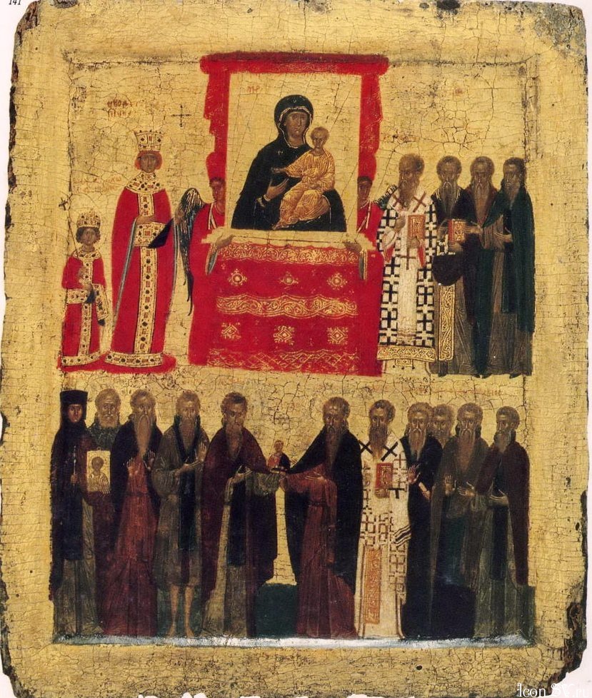 Икона торжества Православия. Византия, первая половина XV века