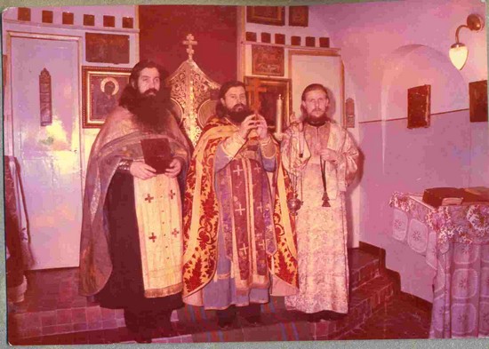 Баку, 1978 год. Слева направо: о.Терентий, о.Евгений Бобков, диакон Никола (Косырев)