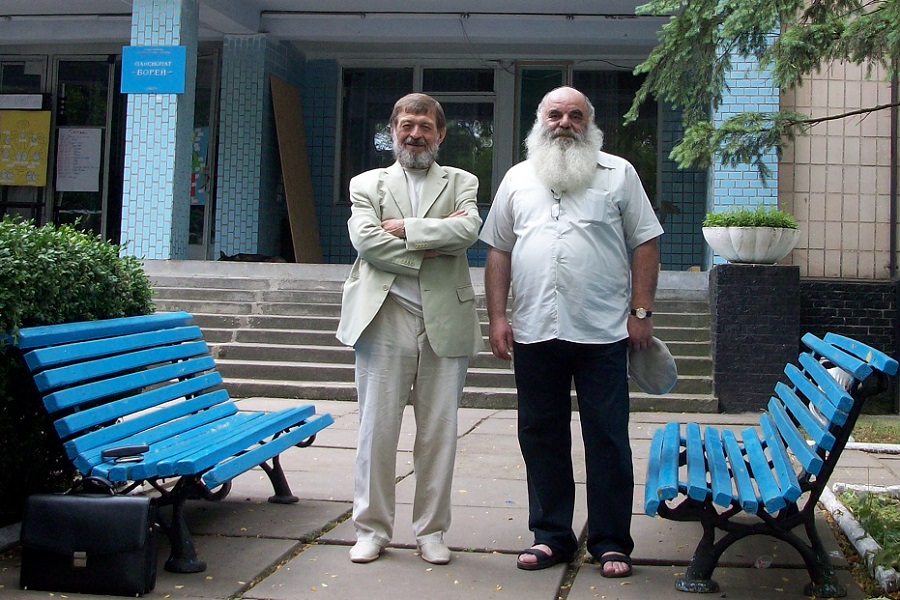 Ефрем Петрович Окунь и Михаил Львович Гринберг на встрече в Одессе