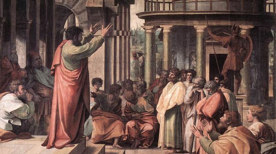 Репродукция картины «Проповедь апостола Павла в Афинах»