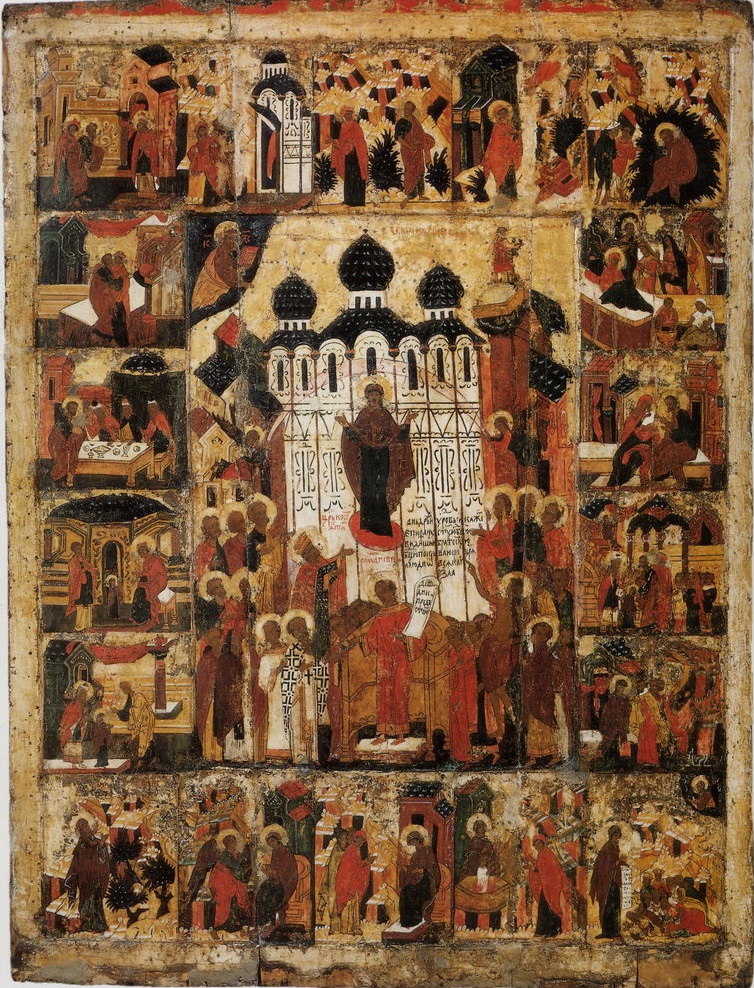 Покров Богородицы с клеймами. XVI век. Устюженский краеведческий музей