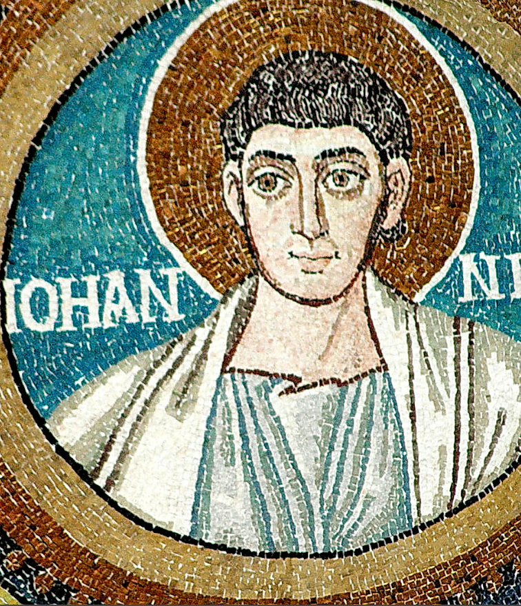 Апостол Иоанн Богослов. Мозаика церкви Сан-Витале в Равенне. 546–547 гг.