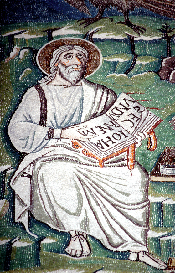 Апостол Иоанн Богослов. Мозаика церкви Сан-Витале в Равенне. 546–547 гг.