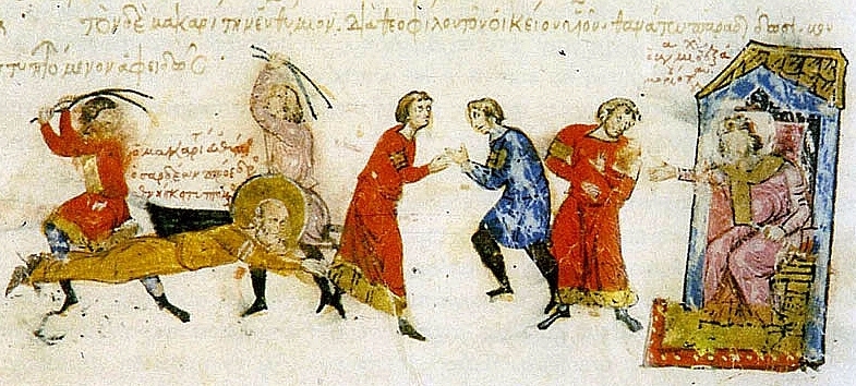 Казни монахов Миниатюра из Хроники Иоанна Скилицы, начало XIII в.