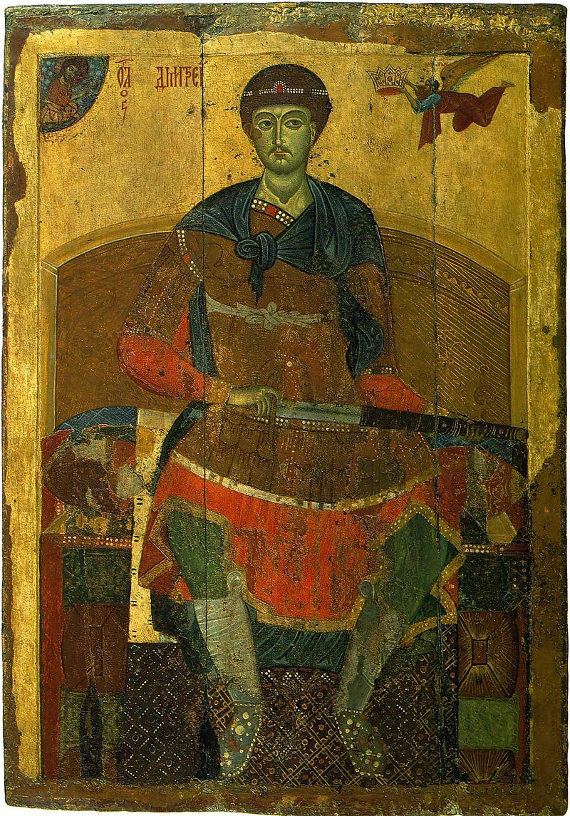 Святой великомученик Димитрий Солунский. Конец XII – начало XIII века, Успенский собор Дмитрова