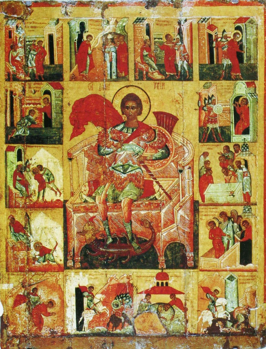 Святой великомученик Димитрий Солунский с Житием. Русь, XVI век