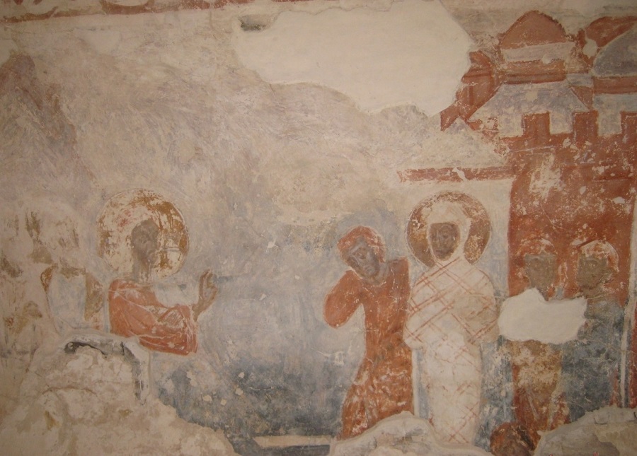 Фреска собора Рождества Богородицы Снетогорского монастыря. Псков, 1313 г.