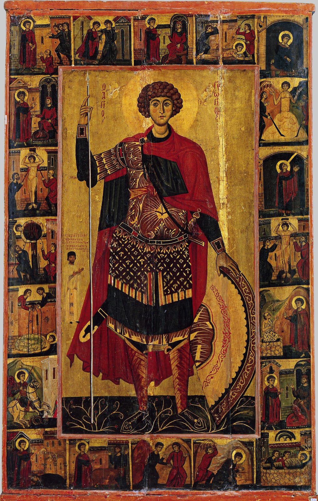 Святой Георгий, с житием. Начало XIII в. Монастырь св. Екатерины, Синай, Египет
