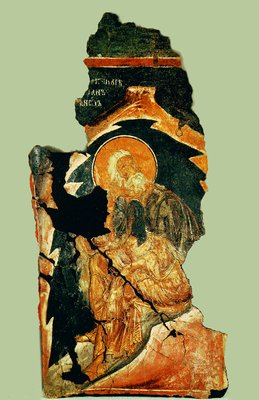 Пророк Илия. Фрагмент фрески церкви Сорока мучеников в Тырнове. Ок. 1230 г. Региональный исторический музей, Велико Тырново