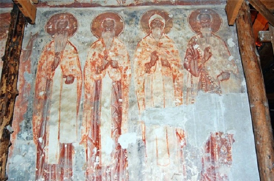 Сохранившиеся фрески — единственный памятник древнерусской живописи XIV века
