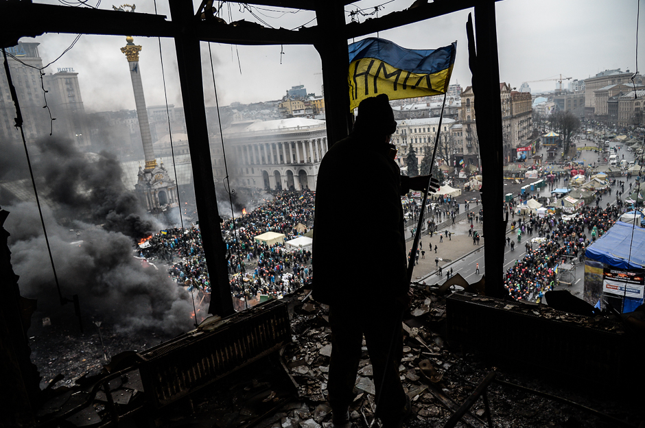 Вид на Майдан Незалежности, 20 февраля