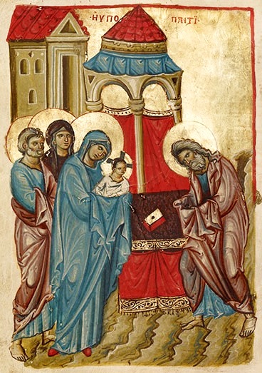 Введение во храм (фрагмент), Евангелие. Византия (Никея или Nicomedia). Музей Гетти
