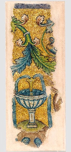 Стена Мозаика с фонтаном, Салоники, Греция; стекло и золото. Предоставлено Музеем Византийской культуры, Салоники