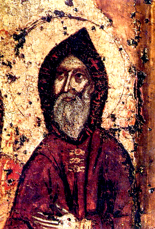 Преподобный Антоний Печерский. Фрагмент иконы, 1288 год