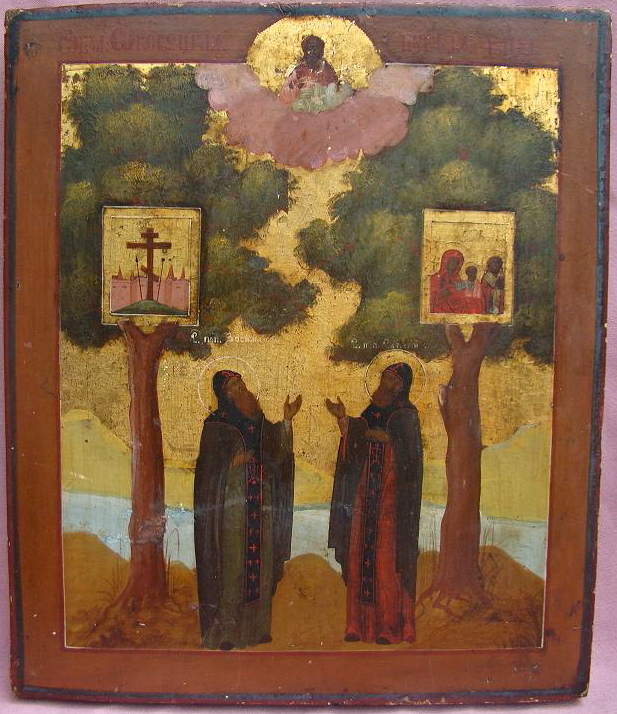 Один из старинных вариантов Оковецкой иконы с предстоящими святыми