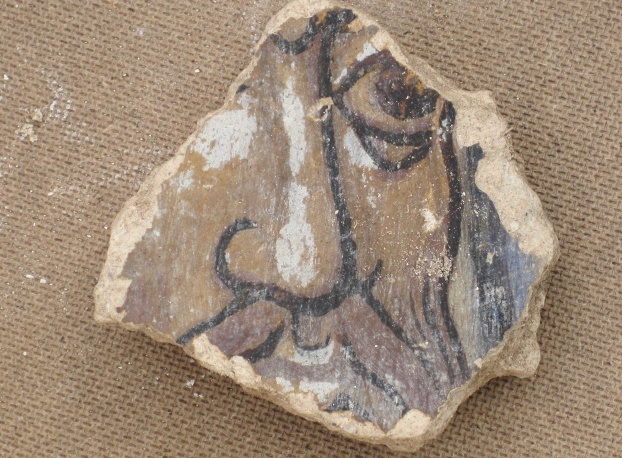 Фрагмент лика на фреске начала XII века