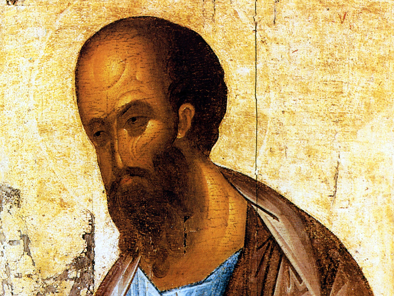 Апостол Павел. Фрагмент иконы из деисусного чина, 1410 год. Иконописец Андрей Рублев