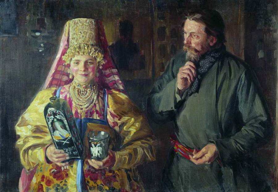 «С праздником (Зарделась)», 1911 г.
