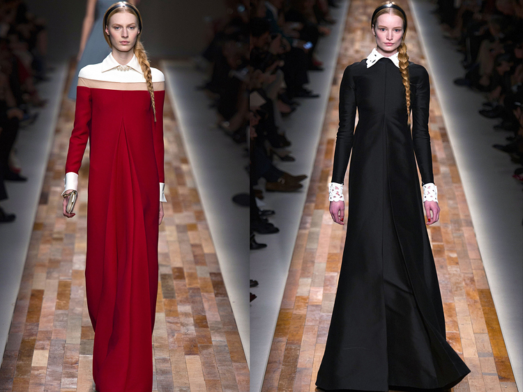 Платья, напоминающие одежду священнослужителей на показе Valentino Ready-To-Wear — Осень-зима 2013/14