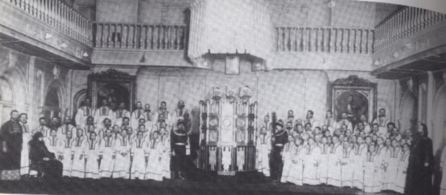Исполнение «Пещного действа» Кастальского Синодальным хором, 1909 год