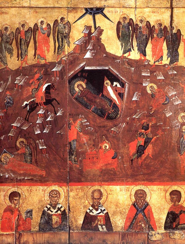 Рождество Христово с избранными святыми, конец XV века