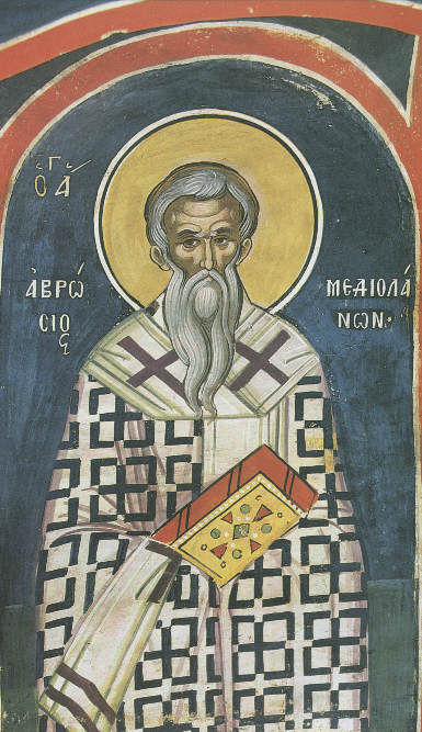 Святой Амвросий Медиоланский, Греция, монастырь Дионисиат. XVI в.