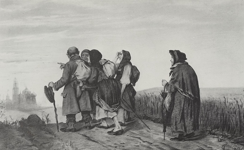 В.Г. Перов.  Картина «Паломники. На богомолье», 1867 г.