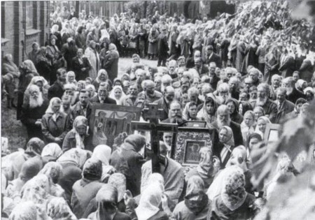 Крестный ход во время престольного праздника Каунасской поморской общины. 22 мая 1969 г.