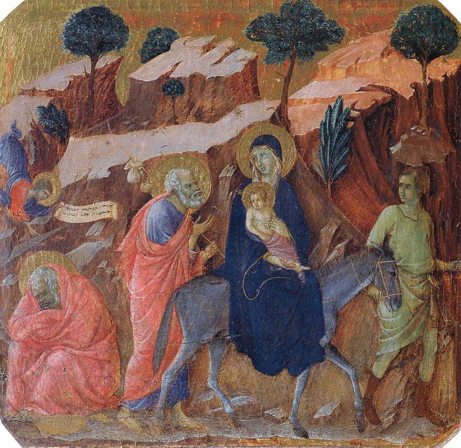 Бегство в Египет. Художник Дуччо ди Буонисенья (1260—1319)
