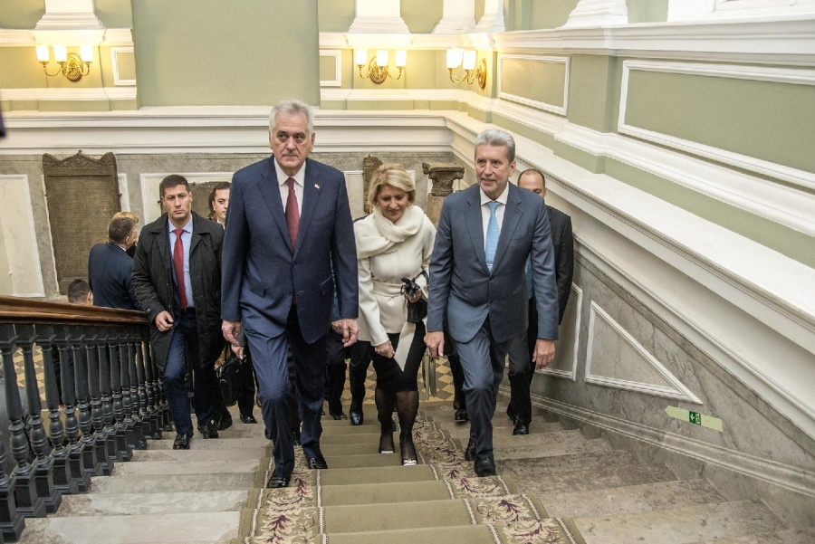 Президент Сербии Томислав Николич с супругой посетили Российскую национальную библиотеку