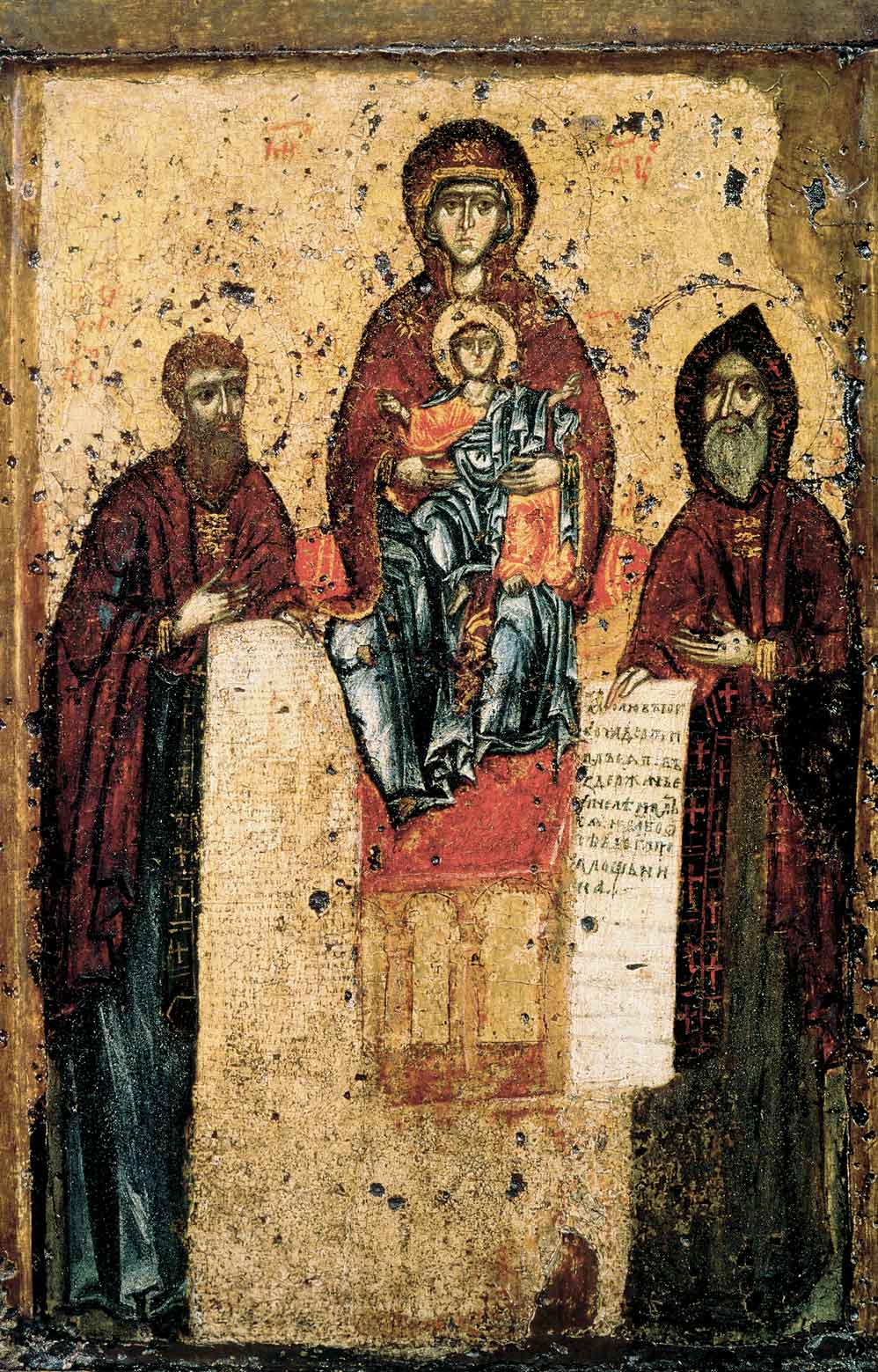 Богоматерь Печерская (Свенская) с преподобными Антонием и Феодосием Печерскими