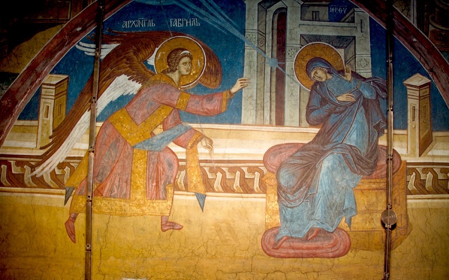 Благовещение. Монастырь Высокие Дечаны, Сербия, ХIV век