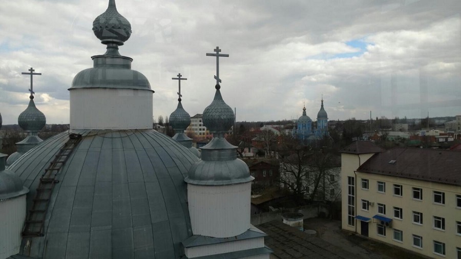 Вид на город с колокольни Рождественско-Никольского храма РПсЦ
