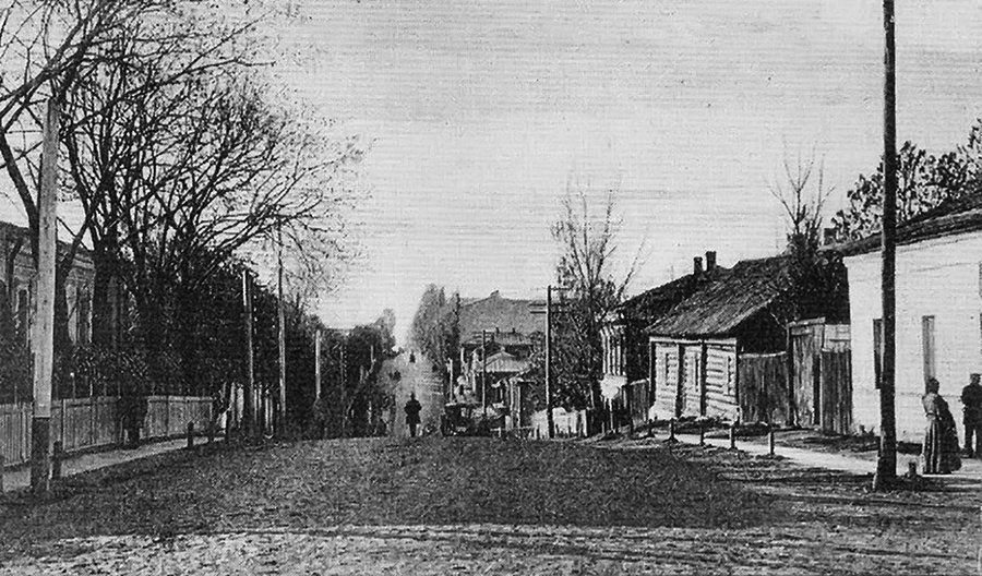 Старое фото нынешней улицы Пролетарской в Гомеле. Начало Спасовой слободы, центр поселения староверов