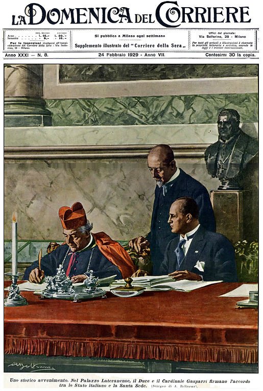 Римский папа и Бенито Муссолини