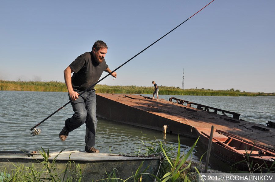 Лов рыб на Маныч-реке
